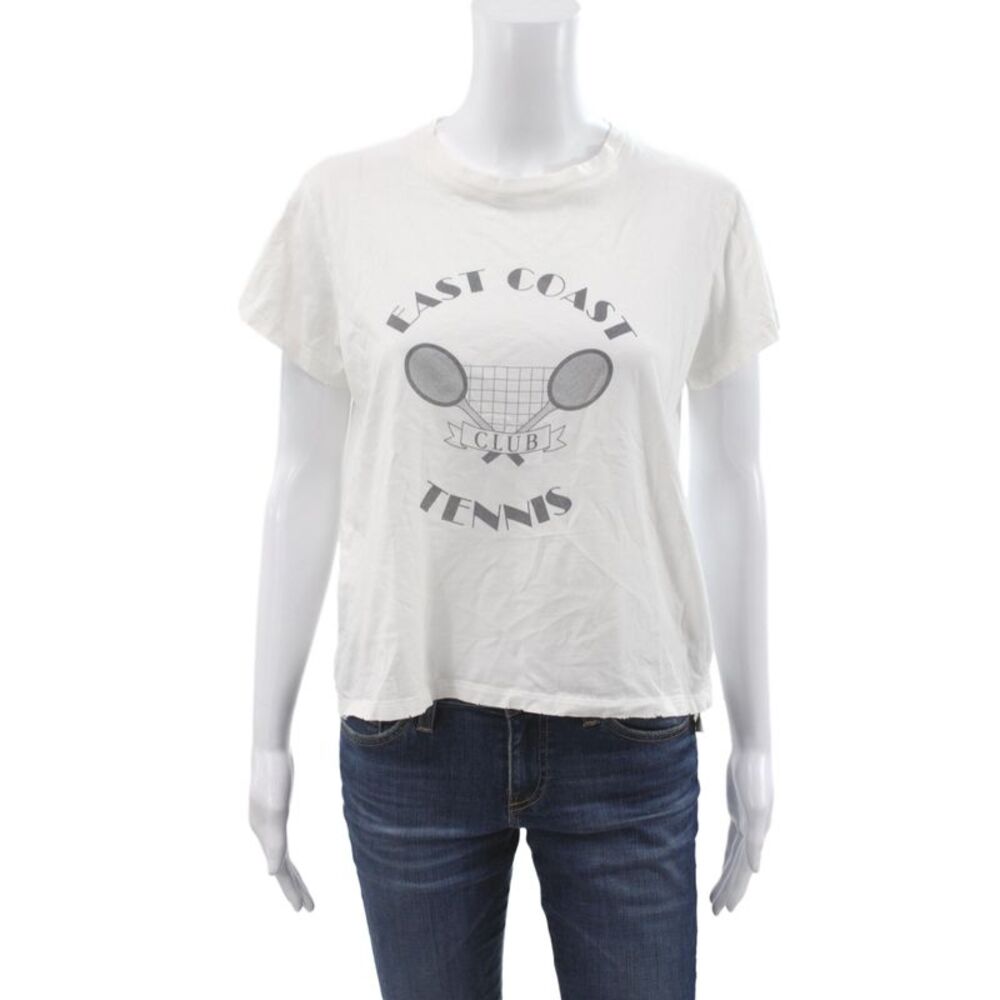 Leallo Womens Basic White Cotton Crew Neck Short Sleeve Tennis T Shirt Size XS
